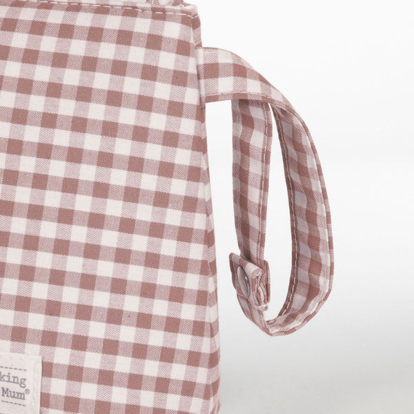 necessaire da walking mum modelo praline vichy na cor moka - vermelho