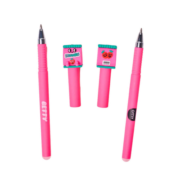 Caneta Apagável OMY com tinta termossensível, ponta de 0,5 mm, borracha integrada e personagens colecionáveis para uma escrita divertida e precisa. Betty