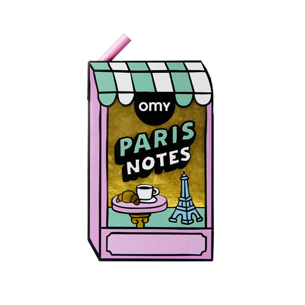 OMY Sticky Notes com 9 blocos de notas adesivas reposicionáveis coloridas e caneta esferográfica, ideal para organizar tarefas, apontamentos e lembretes de forma criativa.
Paris