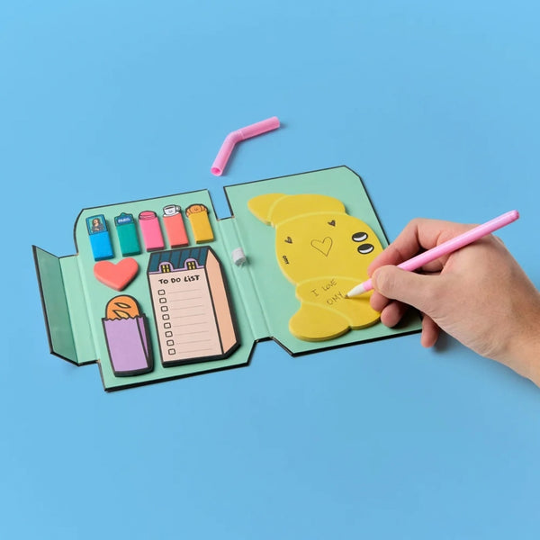 OMY Sticky Notes com 9 blocos de notas adesivas reposicionáveis coloridas e caneta esferográfica, ideal para organizar tarefas, apontamentos e lembretes de forma criativa.
Paris