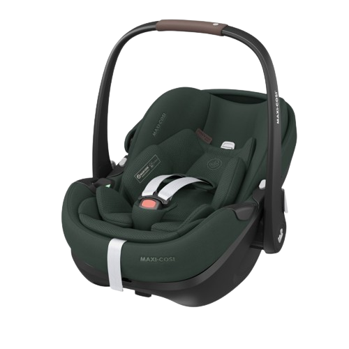 PACK MAXI-COSI FAME DUO com carrinho Fame, alcofa ajustável, cadeira auto Pebble 360 Pro 2, Base FamilyFix 360 Pro ISOFIX e adaptadores incluídos. Sistema de viagem premium desde o nascimento até aos 22 kg. Twillic Green