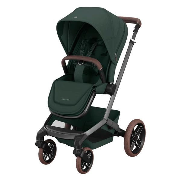 PACK MAXI-COSI FAME TRIO com carrinho Fame, alcofa ajustável e respirável, cadeira auto Pebble 360 Pro 2 homologada i-Size e adaptadores incluídos. Sistema de viagem premium desde o nascimento. Twillic Black