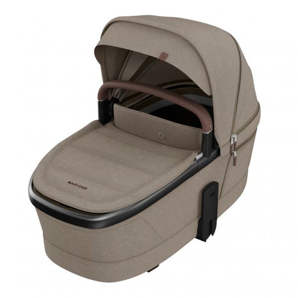 PACK MAXI-COSI FAME TRIO com carrinho Fame, alcofa ajustável e respirável, cadeira auto Pebble 360 Pro 2 homologada i-Size e adaptadores incluídos. Sistema de viagem premium desde o nascimento. Twillic Truffle
