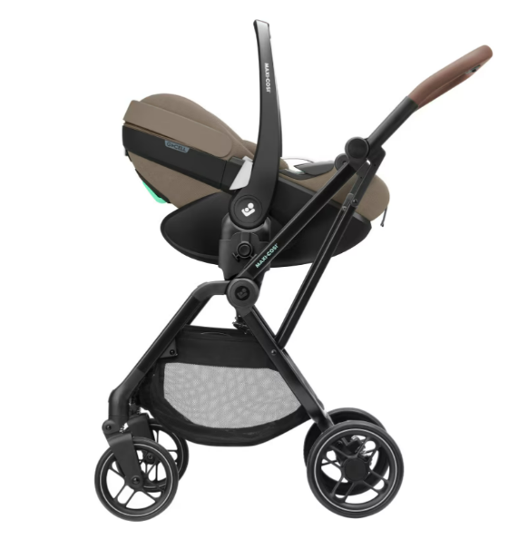 PACK MAXI-COSI FAME TRIO com carrinho Fame, alcofa ajustável e respirável, cadeira auto Pebble 360 Pro 2 homologada i-Size e adaptadores incluídos. Sistema de viagem premium desde o nascimento. Twillic Truffle