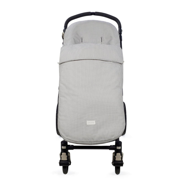 Footmuff carrinho Pasito a Pasito Little Bloom Vichy Grey meia estação