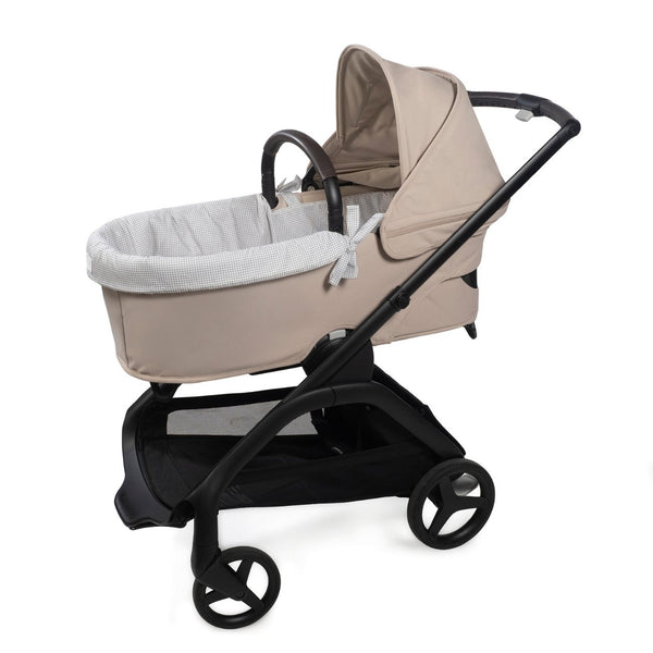Forra completa alcofa Pasito a Pasito Little Bloom Vichy Grey algodão