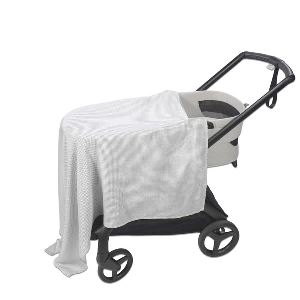 Lençol e musselina Pasito a Pasito Little Bloom Vichy Grey para alcofa bebé