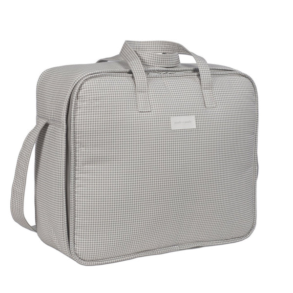 Mala grande de hospital Pasito a Pasito Little Bloom Vichy Grey grande e resistente
