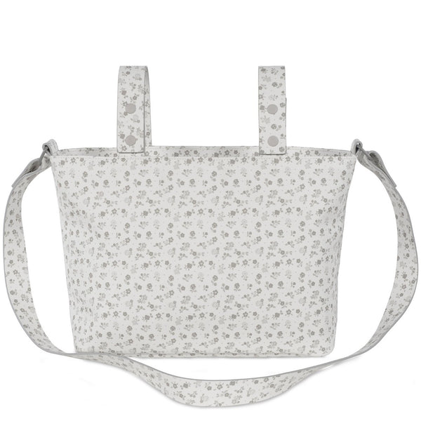 Mala tiracolo Pasito a Pasito Little Bloom Flowers Grey com bolso térmico e compartimentos