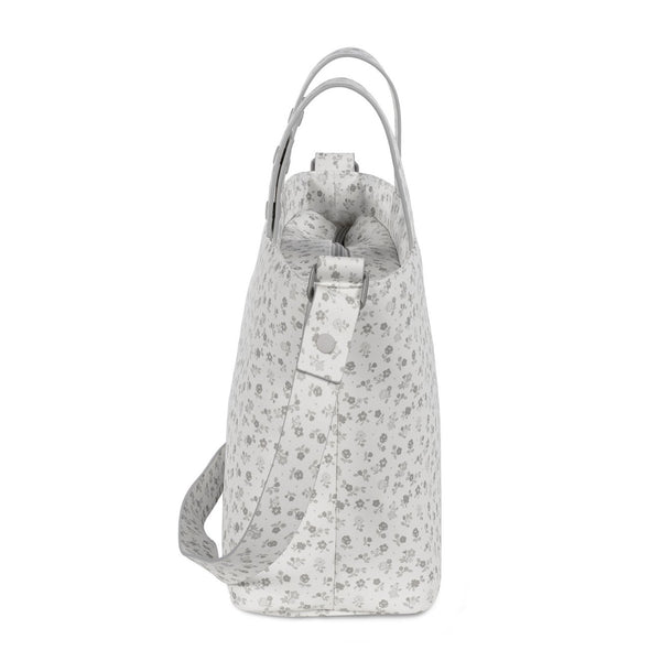 Mala tiracolo Pasito a Pasito Little Bloom Flowers Grey com bolso térmico e compartimentos