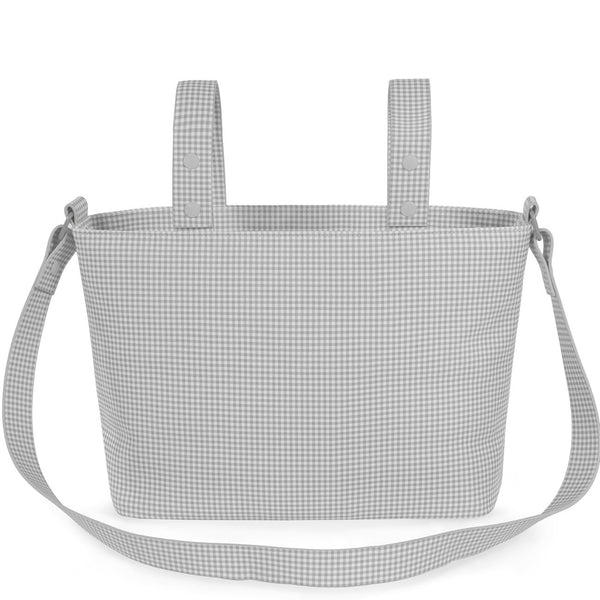 Mala tiracolo Pasito a Pasito Little Bloom Vichy Grey com bolso térmico e compartimentos