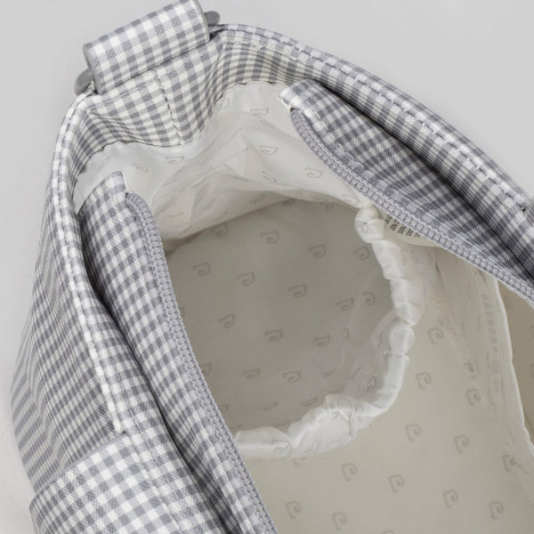 Mala tiracolo Pasito a Pasito Little Bloom Vichy Grey com bolso térmico e compartimentos