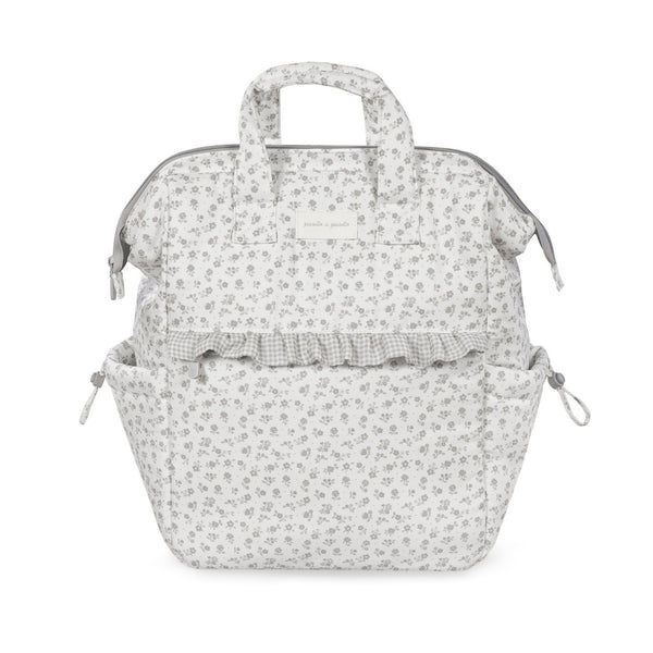 Mochila de maternidade da pasito a pasito coleção little bloom na cor flowers grey