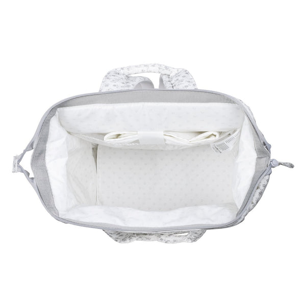Mochila de maternidade da pasito a pasito coleção little bloom na cor flowers grey