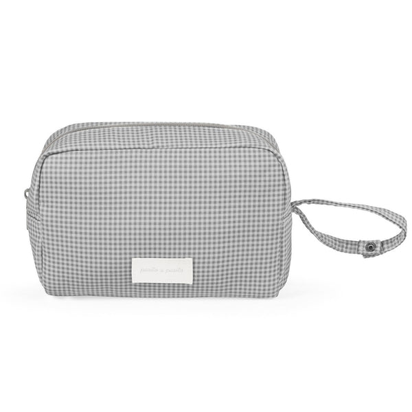 Necessaire bebé Pasito a Pasito Little Bloom Vichy Grey compacto e impermeável