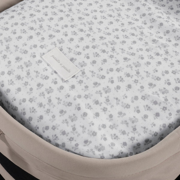 Ninho footmuff ovo Pasito a Pasito Little Bloom Flowers Grey confortável