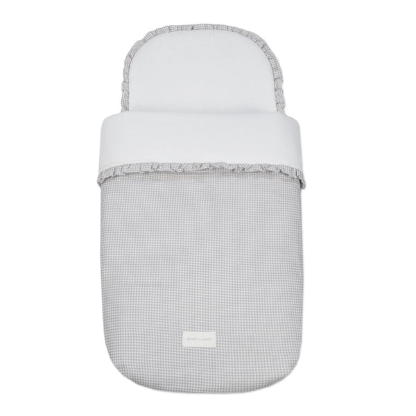 Ninho footmuff ovo Pasito a Pasito Little Bloom Vichy Grey bebé