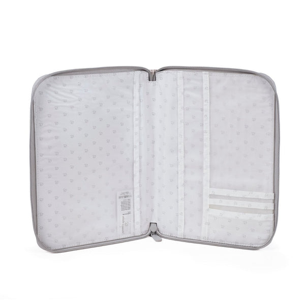 Porta documentos bebé Pasito a Pasito Little Bloom Vichy Grey com fecho e compartimentos