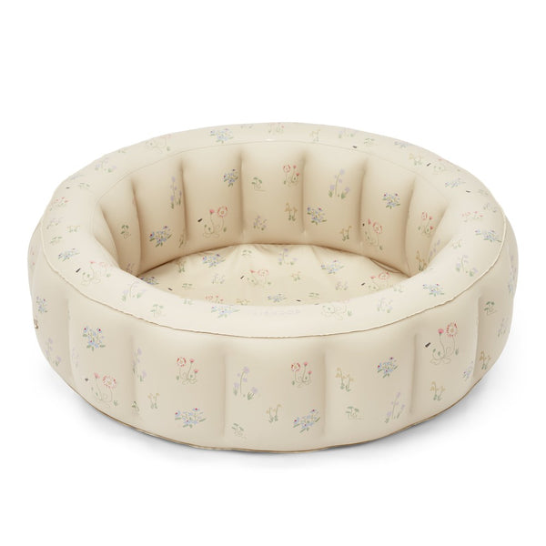Piscina pequena de 85 × 24 cm em PVC, compacta e prática para momentos de diversão no jardim, varanda ou praia.