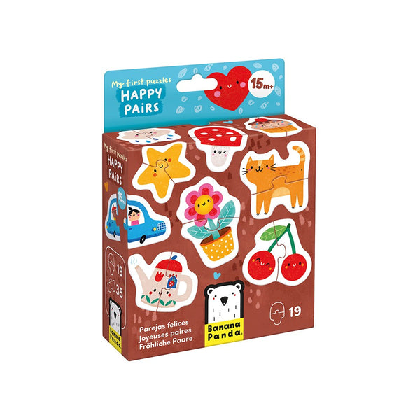Primeiros Puzzles infantis com 7 puzzles e 14 peças para crianças a partir dos 12 meses, ideais para estimular a observação e coordenação motora. Pares