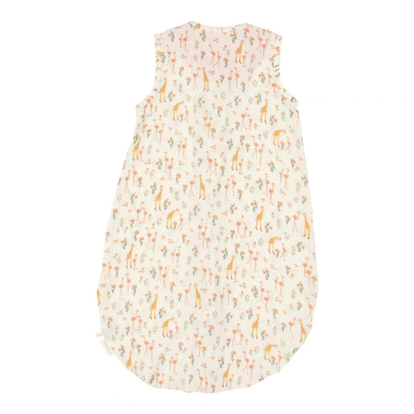 Saco de Verão Little Dutch TOG 0.5 em 100% algodão orgânico, sem mangas, nos designs Blooming Safari.