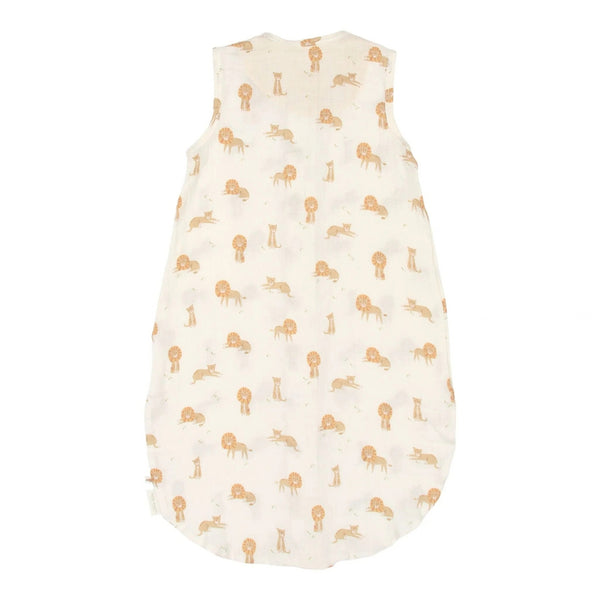 Saco de Verão Little Dutch TOG 0.5 em 100% algodão orgânico, sem mangas, nos designs Safari Leo.