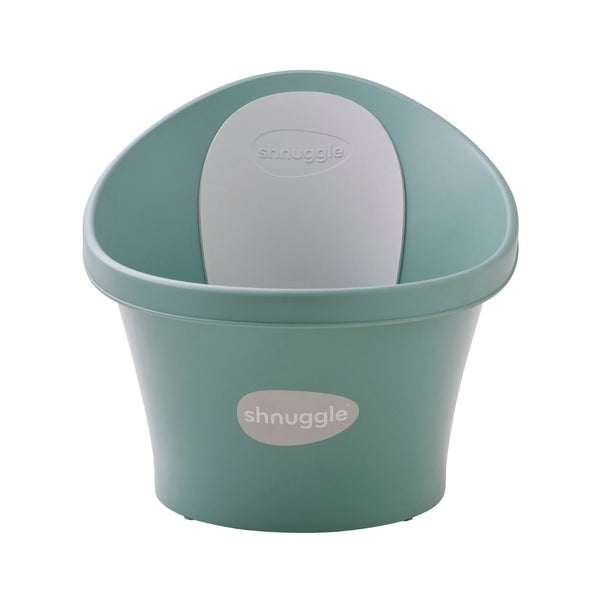 Conjunto SHNUGGLE Banheira + Suporte para bebé com design ergonómico, apoio lombar integrado, suporte dobrável à altura da cintura, base antiderrapante e utilização desde o nascimento até aos 12 meses. Eclyptus