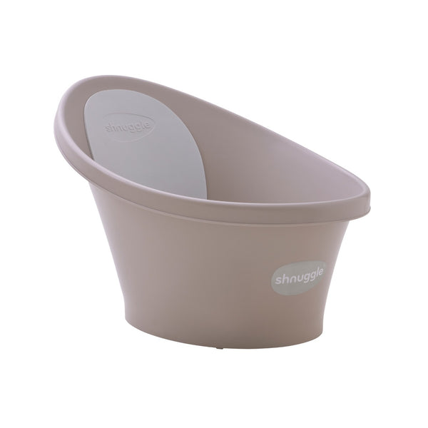 SHNUGGLE Banheira ergonómica para bebé, com apoio lombar integrado, base antiderrapante, consumo reduzido de água, design compacto e utilização desde o nascimento até aos 12 meses. Taupe