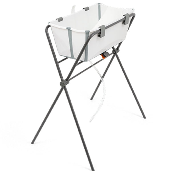 Conjunto Stokke® Flexi Bath® com banheira dobrável, suporte para recém-nascido e suporte para banheira, ideal para um banho confortável e seguro desde o nascimento. White