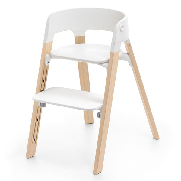 Cadeira alta Stokke Steps evolutiva ajustável para bebé e criança até 10 anos na cor white natural