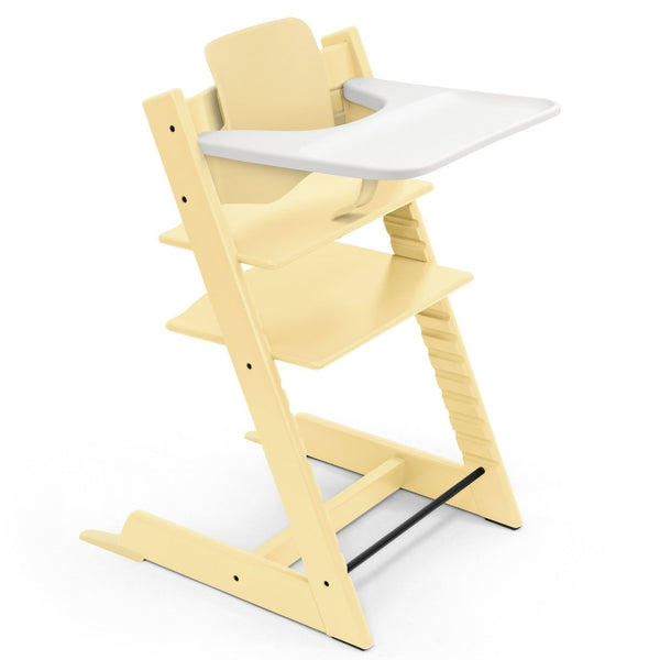 Cadeira Tripp Trapp® com Baby Set² e Tabuleiro Stokke®, cadeira evolutiva em madeira com assento ajustável, ideal para acompanhar o crescimento da criança. Lemon Yellow