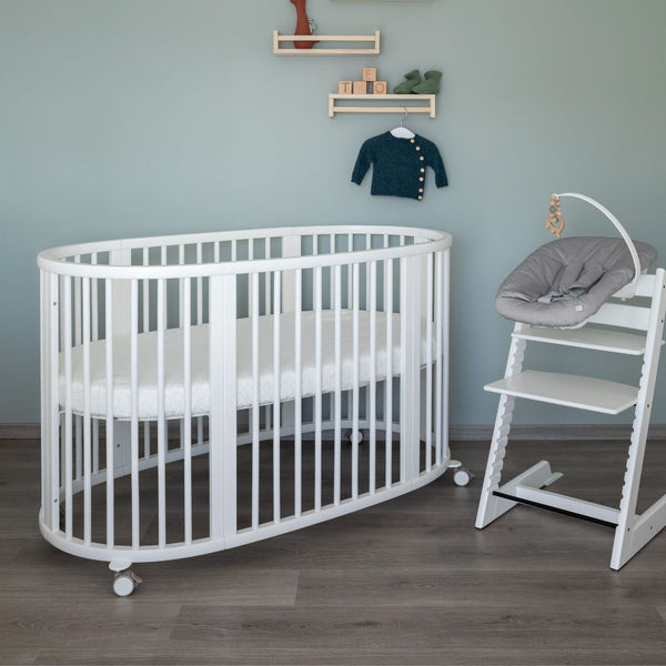 Berço evolutivo Stokke® Sleepi™ Bed oval em madeira de faia para bebé e criança cor white
