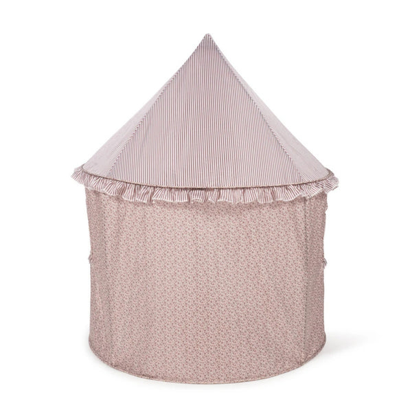 Tenda de Brincar Pasito a Pasito Cherry em forma de casinha, com estrutura desmontável e interior espaçoso de 100 × 100 cm, para crianças a partir dos 3 anos.
