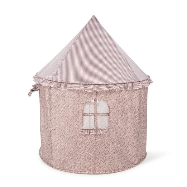 Tenda de Brincar Pasito a Pasito Cherry em forma de casinha, com estrutura desmontável e interior espaçoso de 100 × 100 cm, para crianças a partir dos 3 anos.