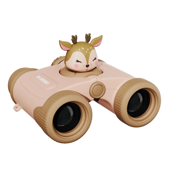 Binóculos Zoo Eyes infantis com ampliação 8x, revestimento em silicone e design divertido para exploração da natureza deer