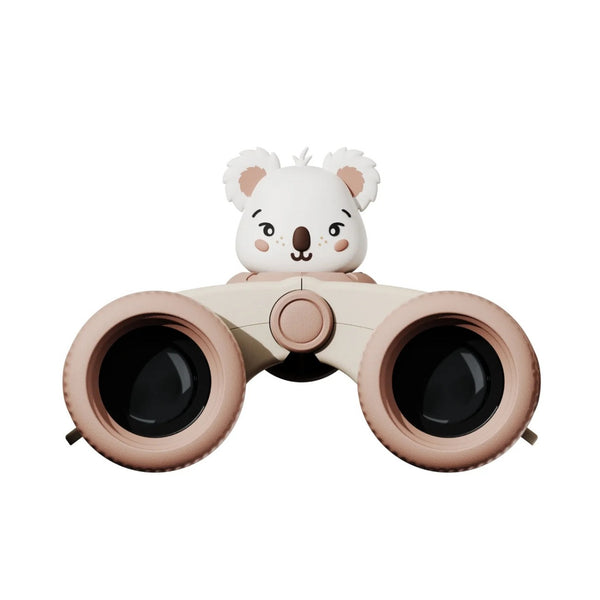 Binóculos Zoo Eyes infantis com ampliação 8x, revestimento em silicone e design divertido para exploração da natureza koala