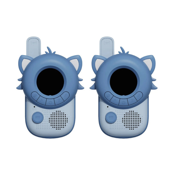 Walkie Talkie Zoo para crianças com ecrã digital, lanterna integrada e alcance até 3 km para aventuras ao ar livre racoon