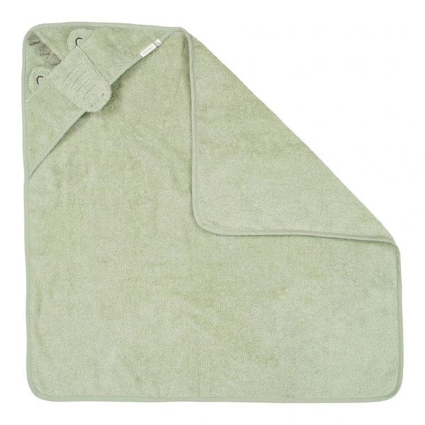 Toalha de Banho Little Dutch em 100% algodão orgânico com capuz de animal, disponível nos designs Crocodile.