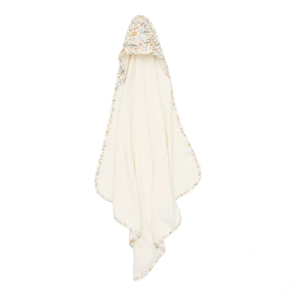 Toalha de Banho Little Dutch em 100% algodão orgânico com capuz e padrão Safari Wonders, suave e confortável para o bebé.