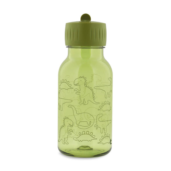 Garrafa infantil de Tritan 350 ml com sistema anti-fugas, bocal de fácil utilização e pega de transporte, ideal para escola, passeios e atividades diárias Dino