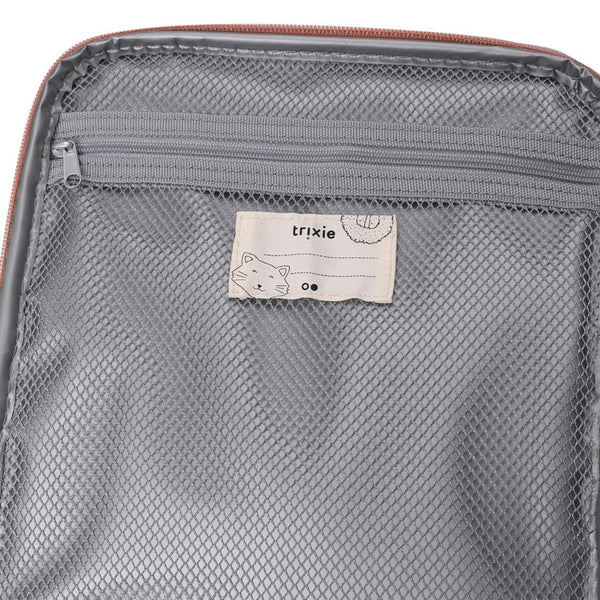 Lancheira térmica Trixie infantil com tiracolo ajustável, compartimento isotérmico e bolso frontal para snacks e acessórios mr cat