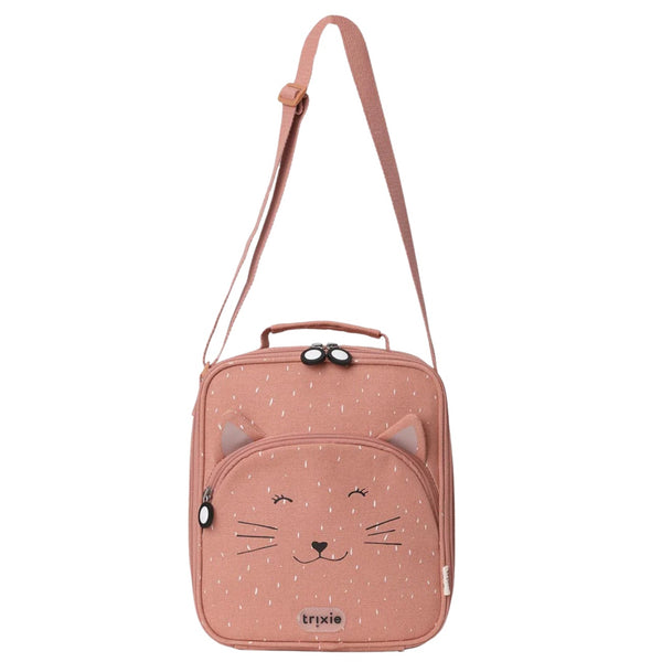 Lancheira térmica Trixie infantil com tiracolo ajustável, compartimento isotérmico e bolso frontal para snacks e acessórios mr cat