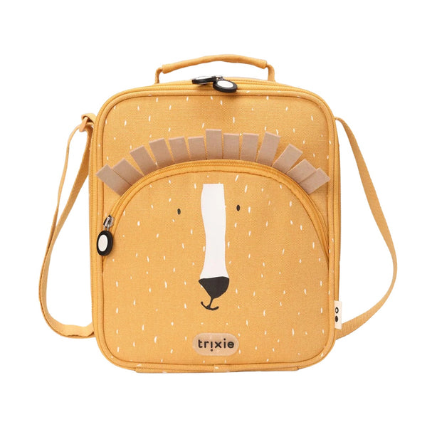 Lancheira térmica Trixie infantil com tiracolo ajustável, compartimento isotérmico e bolso frontal para snacks e acessórios mr lion