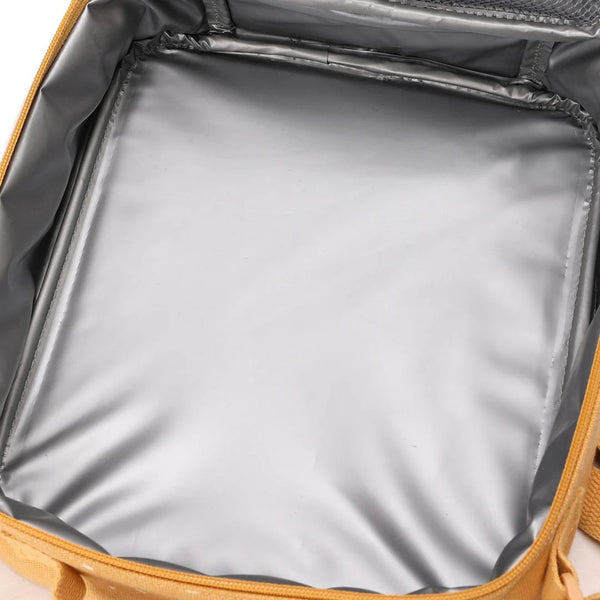 Lancheira térmica Trixie infantil com tiracolo ajustável, compartimento isotérmico e bolso frontal para snacks e acessórios mr lion
