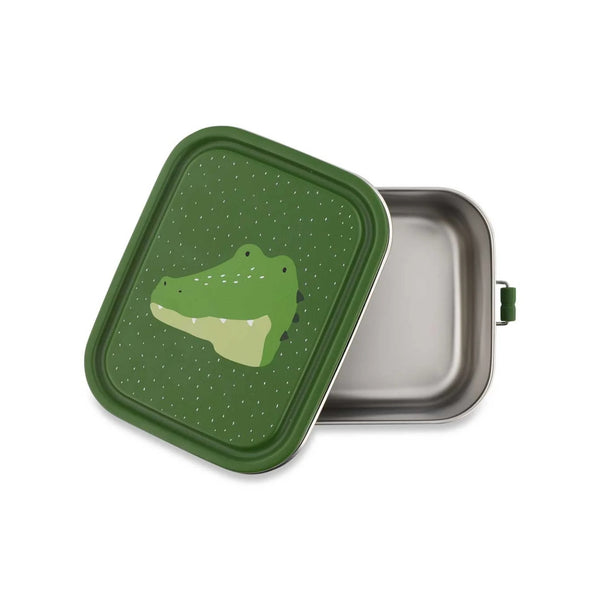 Marmita metálica pequena infantil em aço inoxidável com fechos de silicone, ideal para snacks e pequenas refeições na escola ou passeios
Mr Alligator