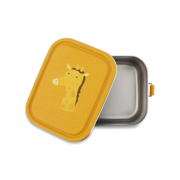 Marmita metálica pequena infantil em aço inoxidável com fechos de silicone, ideal para snacks e pequenas refeições na escola ou passeios
Mr Giraffe