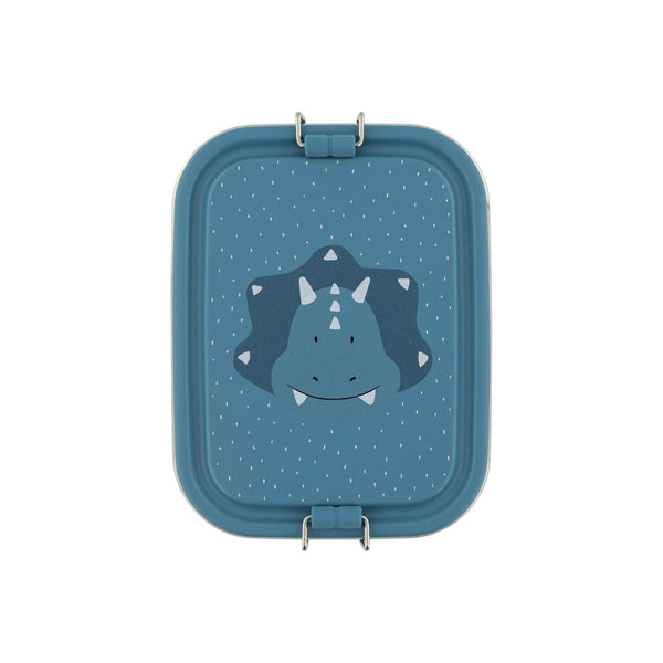 Marmita metálica pequena infantil em aço inoxidável com fechos de silicone, ideal para snacks e pequenas refeições na escola ou passeios
Mr Triceratop