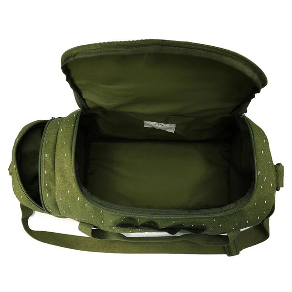 Saco de desporto infantil Trixie com compartimento espaçoso, bolso lateral com fecho, alça de ombro removível e materiais reciclados verde