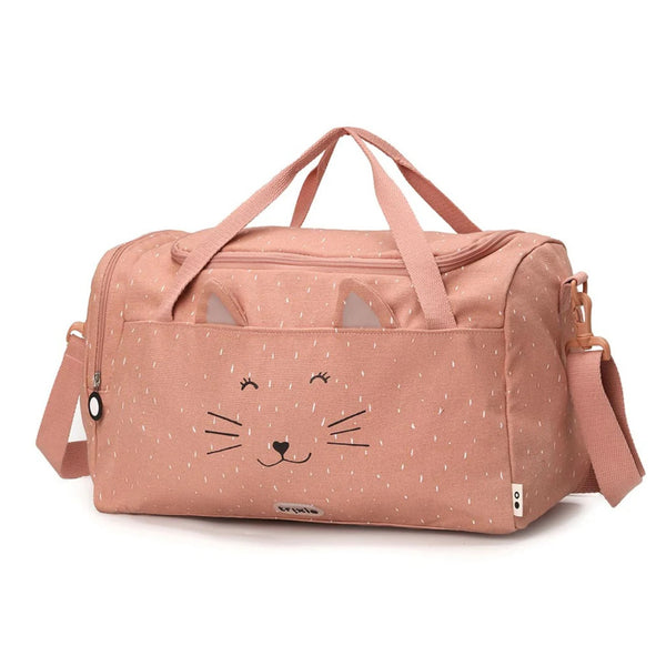 Saco de desporto infantil Trixie com compartimento espaçoso, bolso lateral com fecho, alça de ombro removível e materiais reciclados rosa seco