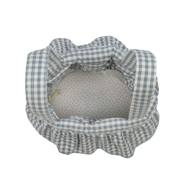 Mala Bucket Praliné Vichy Walking Mum resistente à água com fixação ao carrinho, ideal para transportar os essenciais do bebé durante os passeios. Verde.
